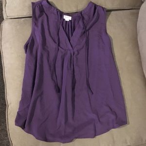 Purple sleeveless blouse